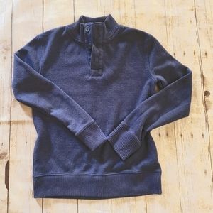 Boys M 8 / 10 Sweater 1/4 blue soft Button Fall
